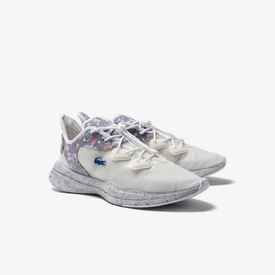 Men Lacoste Fitness & Training | Men'S Lacoste Run Spin Ultra Eco Textile Trainers White & Off White