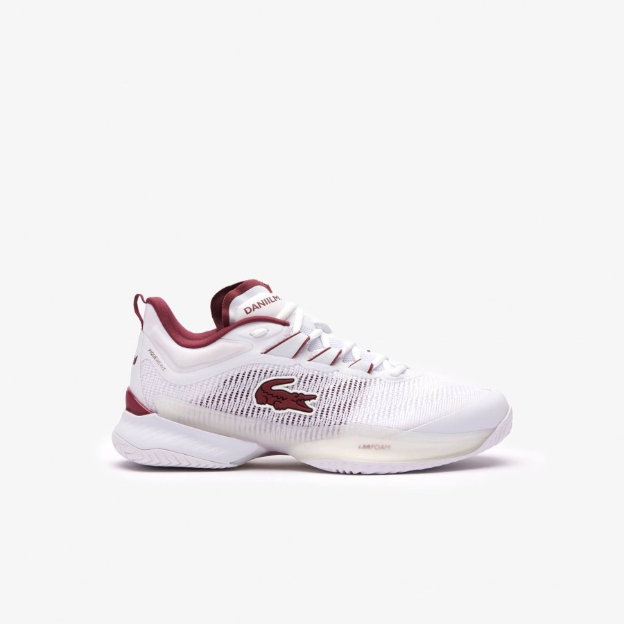 Men Lacoste Tennis | Daniil Medvedev Ag-Lt23 Ultra Tennis Shoes White & Burgundy