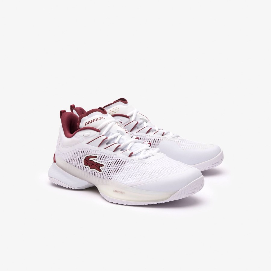 Men Lacoste Tennis | Daniil Medvedev Ag-Lt23 Ultra Tennis Shoes White & Burgundy