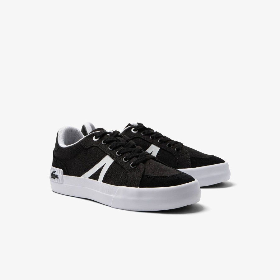 Kids Lacoste Shoes | Juniors' Lacoste L004 Textile Trainers Black & White 312