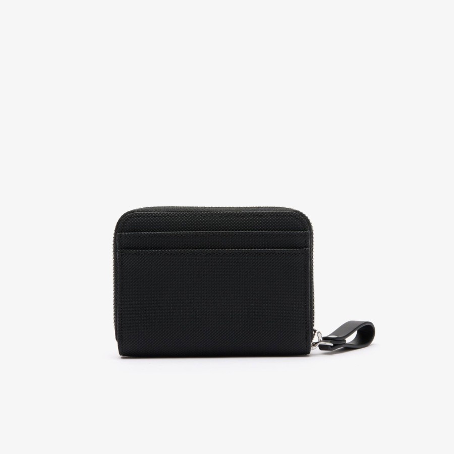 Women Lacoste Wallets & Small Leather Goods | Daily Lifestyle Coated Canvas Zipped Coin Purse Noir 000