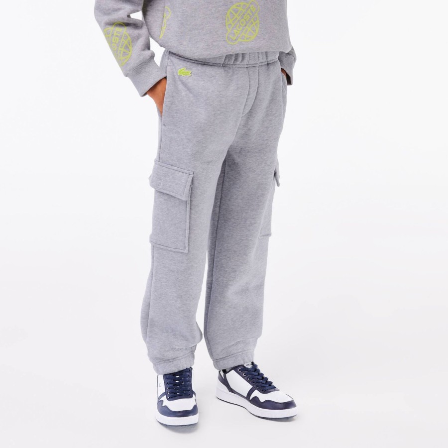 Kids Lacoste Boy Clothing | Boys' Lacoste Organic Cotton Track Pants Grey Chine Cca