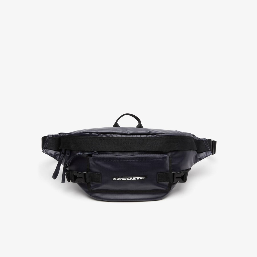 Men Lacoste Bum Bags | Men'S Lacoste Logo Print Belt Bag Bleu Nuit Noir