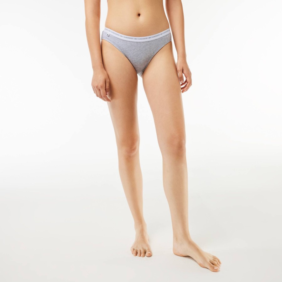 Women Lacoste Underwear & Loungewear | 3-Pack Briefs Black / White / Grey Chine Nua