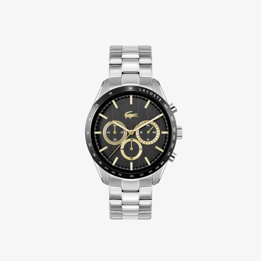 Men Lacoste Watches | Boston Chronograph Stainless Steel Watch Black