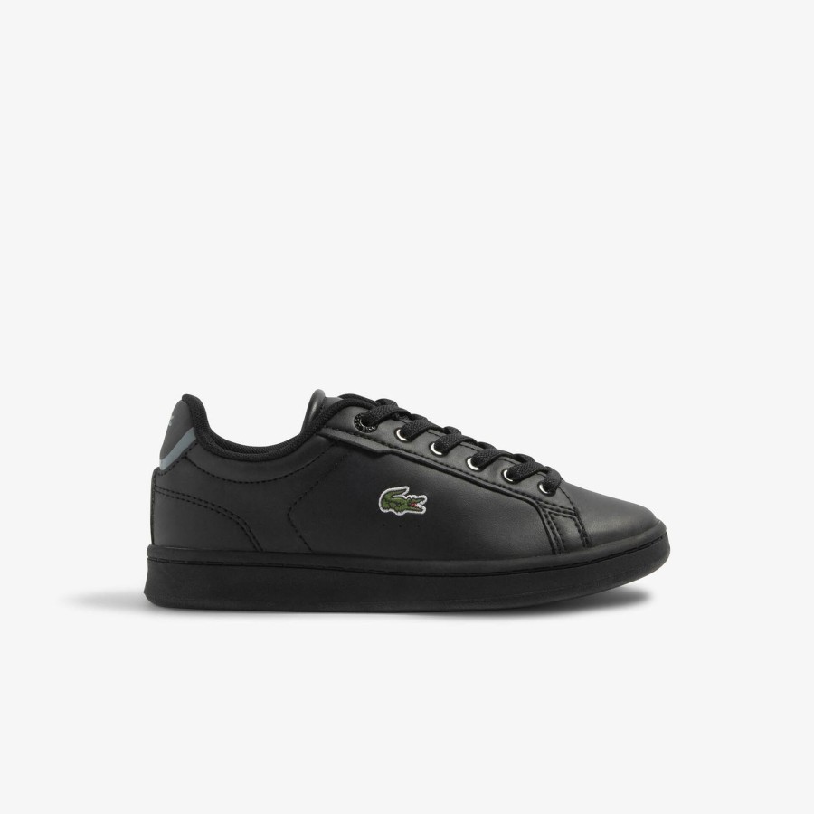 Kids Lacoste Shoes | Kids' Carnaby Pro Synthetic Fiber Trainers Black 02H