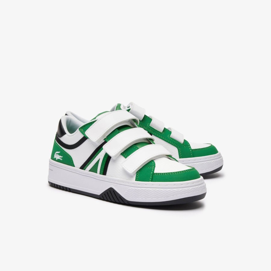 Kids Lacoste Shoes | Juniors' L001 Branded Trainers Dark Green / White 2D2