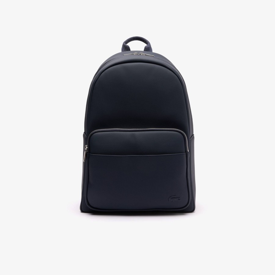 Men Lacoste Backpack | Men'S Classic Laptop Pocket Backpack Peacoat