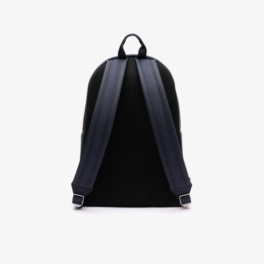 Men Lacoste Backpack | Men'S Classic Laptop Pocket Backpack Peacoat