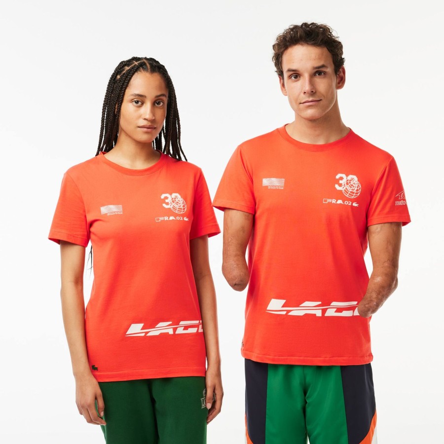 Women Lacoste Sport Clothing | Lacoste Sport X Theo Curin Jersey T-Shirt Orange 02K