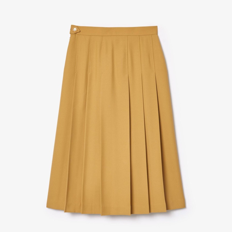 Women Lacoste Dresses & Skirts | Lacoste X Le Fleur Pleated Midi Skirt Yellow Tei