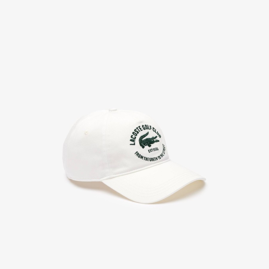 Women Lacoste Caps & Hats | Embroidered Cotton Twill Cap White 70V