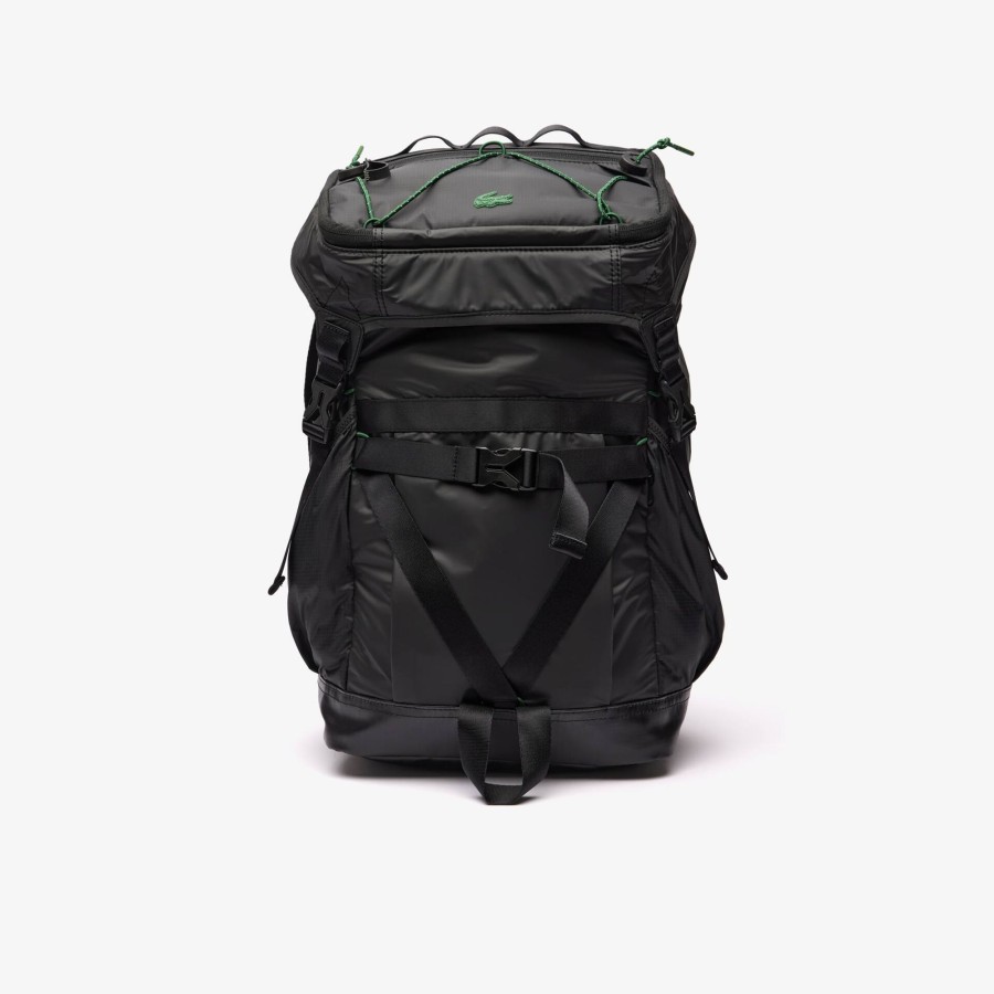 Women Lacoste Back Pack | Coated Canvas Backpack Noir Vert M68