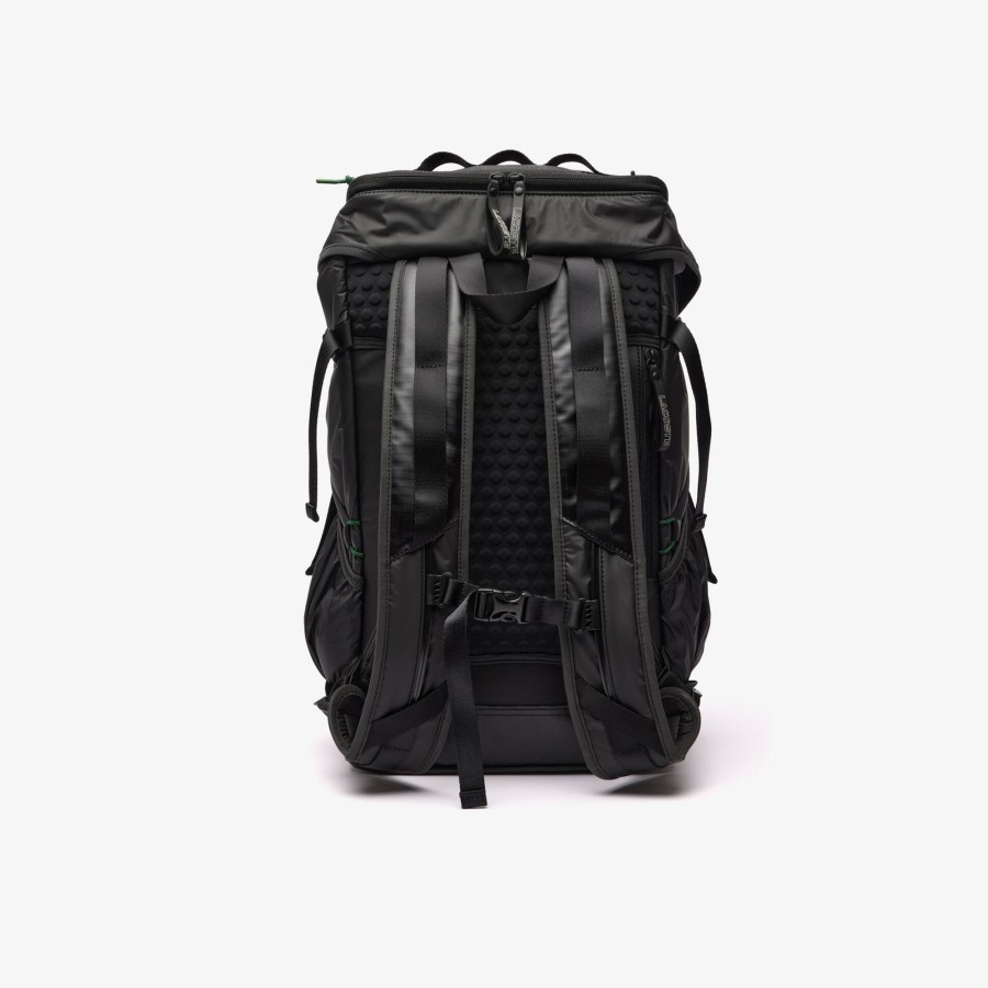 Women Lacoste Back Pack | Coated Canvas Backpack Noir Vert M68