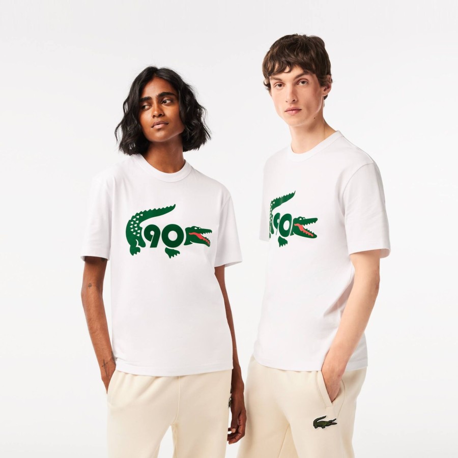 Women Lacoste T-Shirts | Exclusively For Members - The 90Th Anniversary Collector T-Shirt White 001