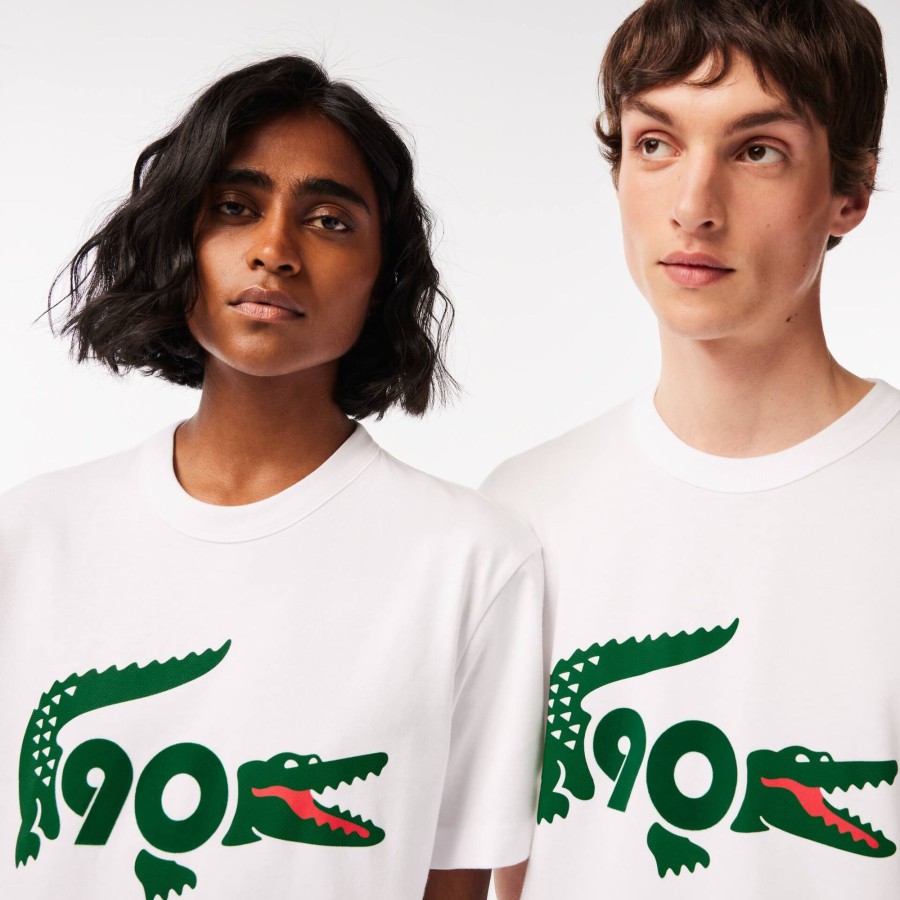 Women Lacoste T-Shirts | Exclusively For Members - The 90Th Anniversary Collector T-Shirt White 001