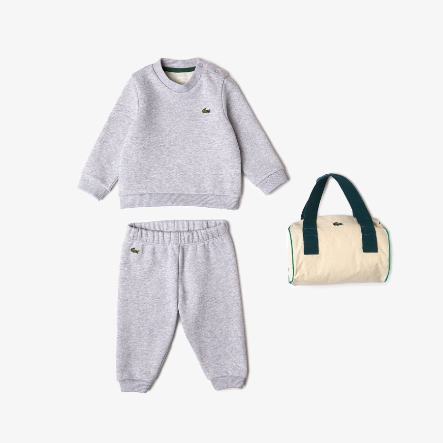 Kids Lacoste Accessories | Baby Lacoste Organic Cotton Jogger Set Grey Chine Cca