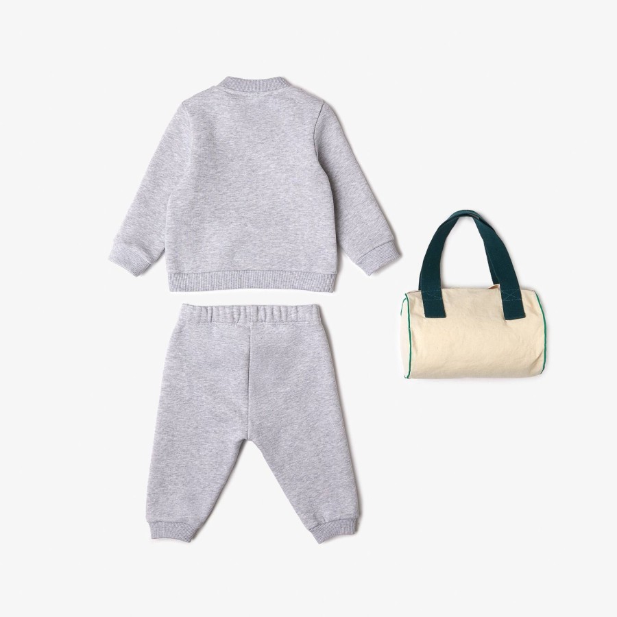 Kids Lacoste Accessories | Baby Lacoste Organic Cotton Jogger Set Grey Chine Cca