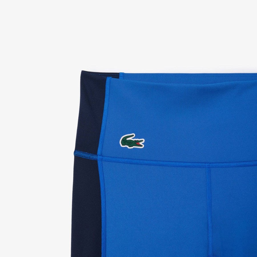 Women Lacoste Sport Clothing | Colourblock Ultra-Dry Stretch Sport Leggings Navy Blue / Blue Iuv