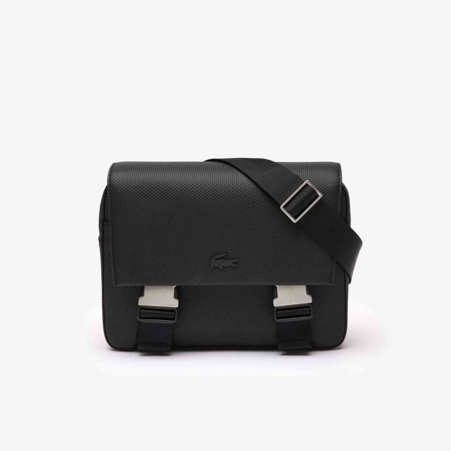 Men Lacoste Vertical Bags | Chantaco Shoulder Bag With Ipad 11 Pocket Noir