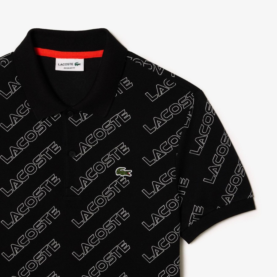 Women Lacoste Polo Shirts | Branded Pique Polo Shirt Black / White 258