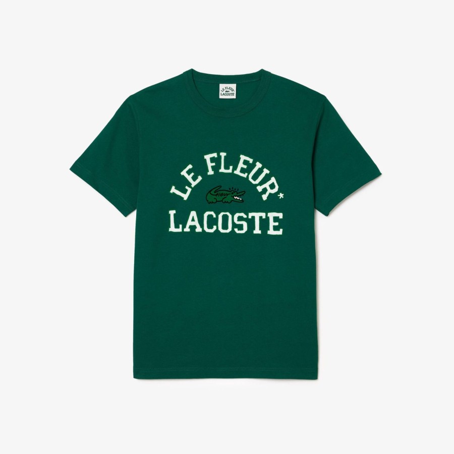 Women Lacoste T-Shirts | Lacoste X Le Fleur Jersey T-Shirt Green 3M2