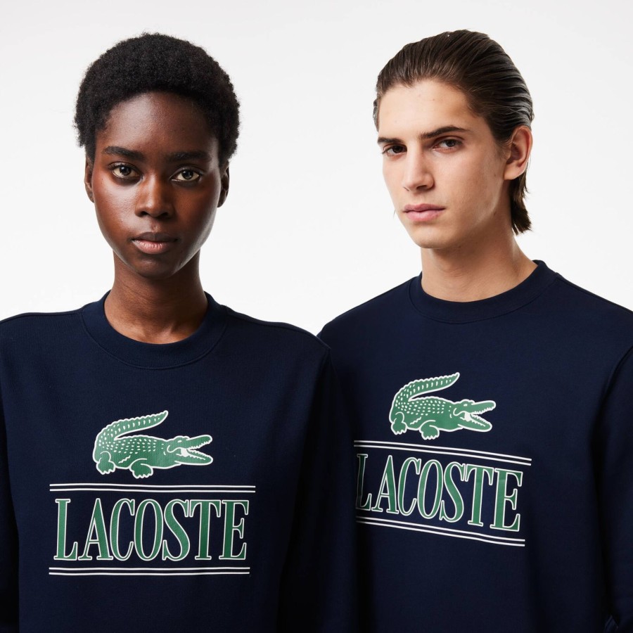 Women Lacoste Sweatshirts | Cotton Fleece Branded Jogger Sweatshirt Navy Blue 166