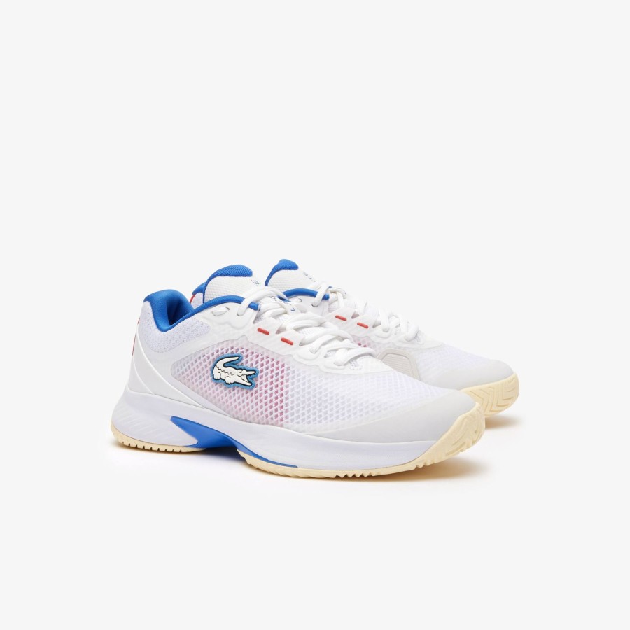 Women Lacoste Tennis | Women'S Tech Pointtennis Shoes Wht/Blu/Red 2E8