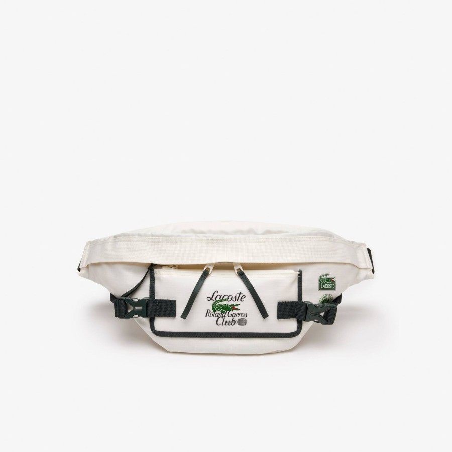 Men Lacoste Bum Bags | Men'S Roland Garros Edition Contrast Print Belt Bag Farine Sinople