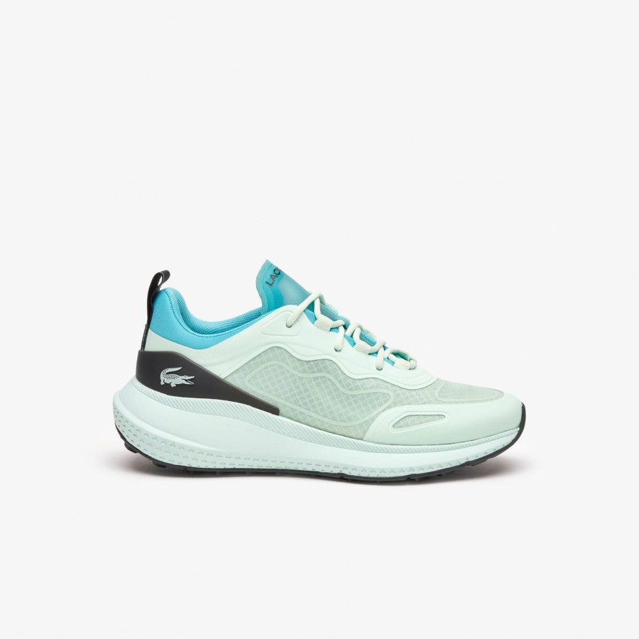 Women Lacoste Sneakers | Women'S Active 4851 Colourblock Textile Trainers Light Turquoise / Black Ang