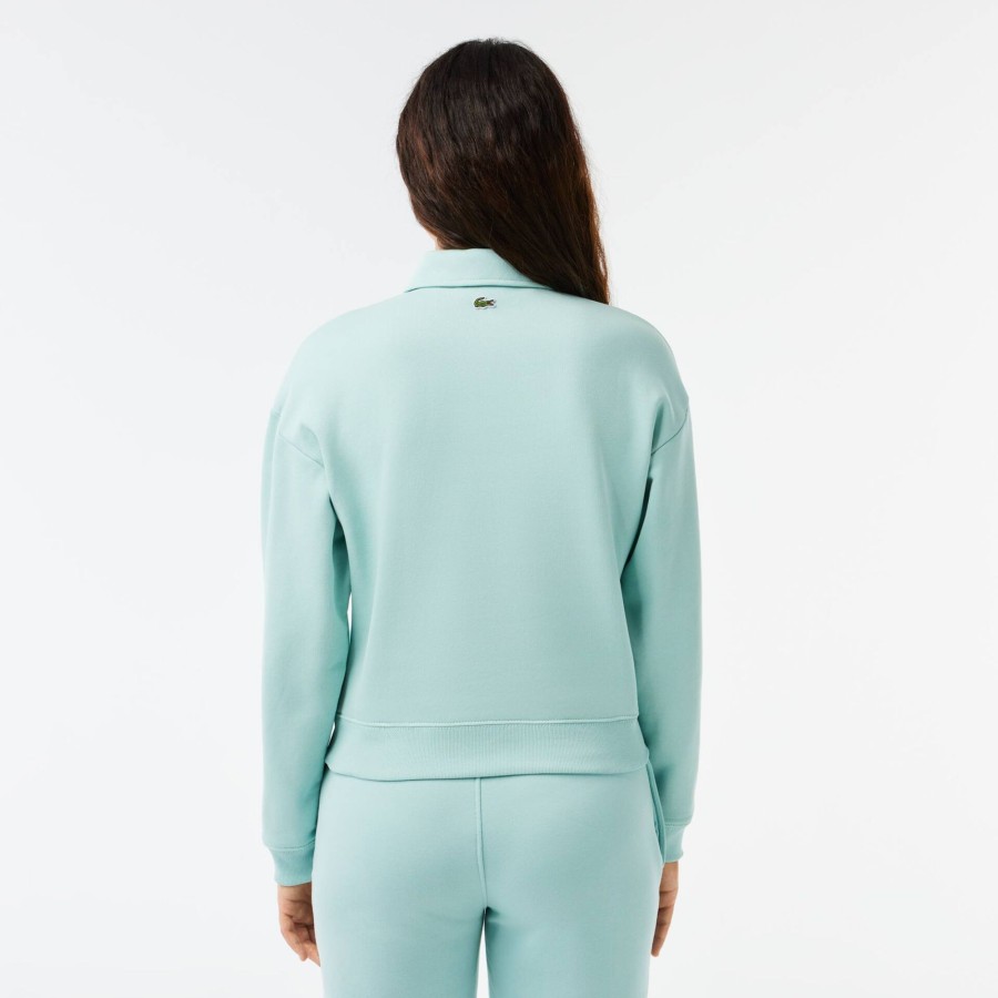 Women Lacoste Sweatshirts | Lacoste Embroidered Polo Neck Jogger Sweatshirt Pastille Mint Green Lgf