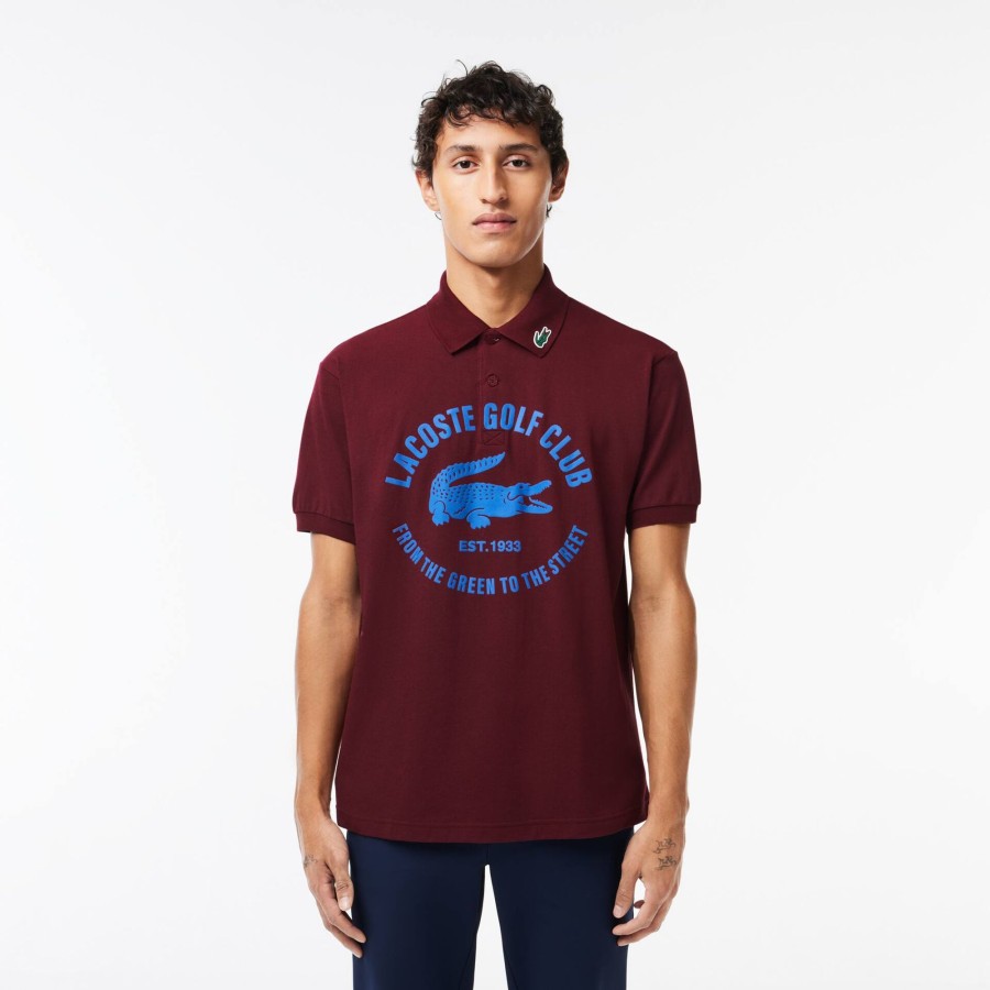 Men Lacoste Golf | Classic Fit Cotton Golf Polo Shirt Bordeaux