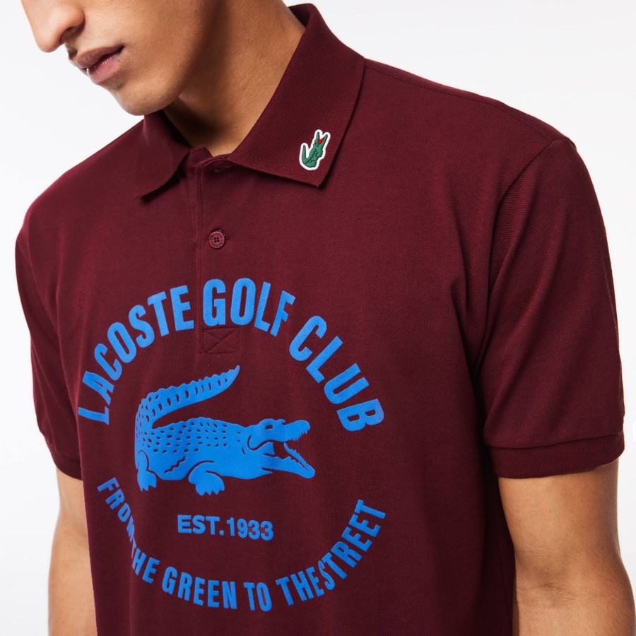 Men Lacoste Golf | Classic Fit Cotton Golf Polo Shirt Bordeaux