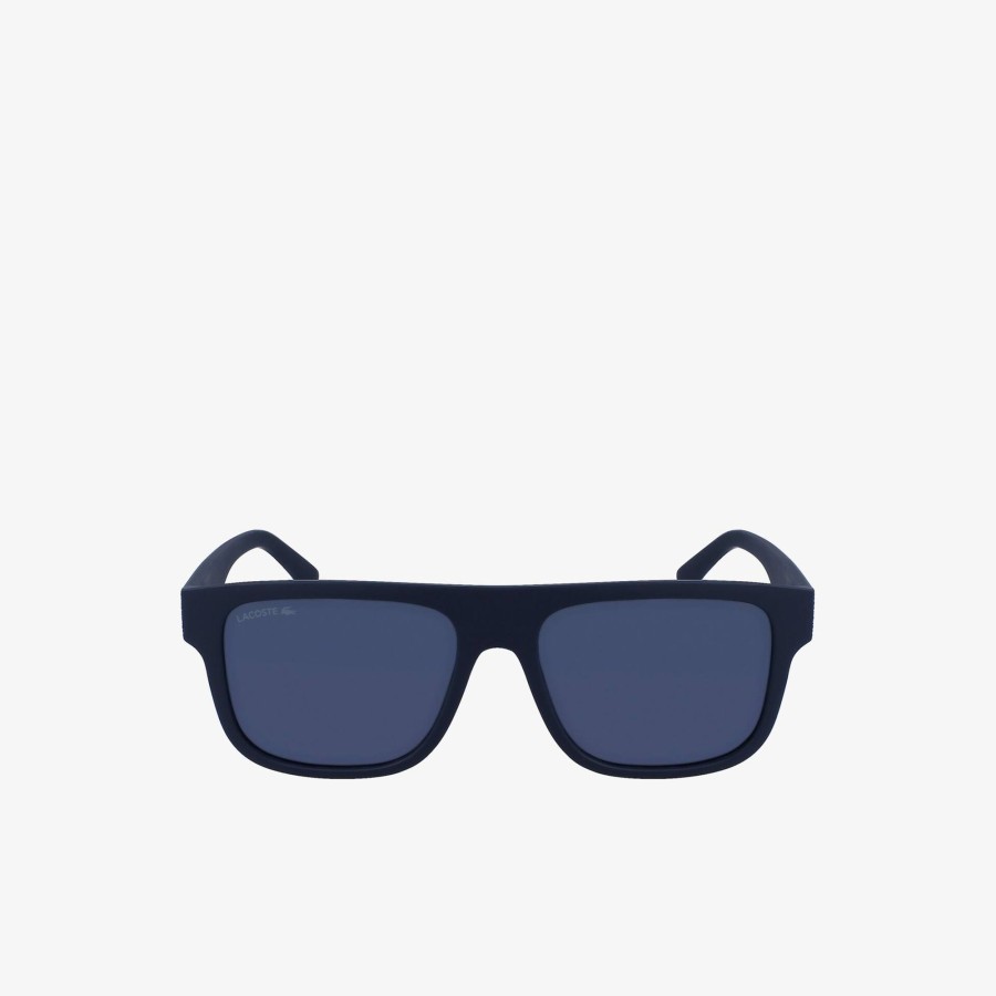 Men Lacoste Sunglasses | Modified Rectangle Plant Based Resin L.12.12 Sunglasses Matte Blue