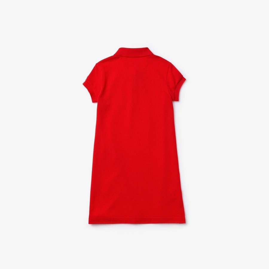 Kids Lacoste Girl Clothing | Girl'S Polo-Style Cotton Dress Red S5H