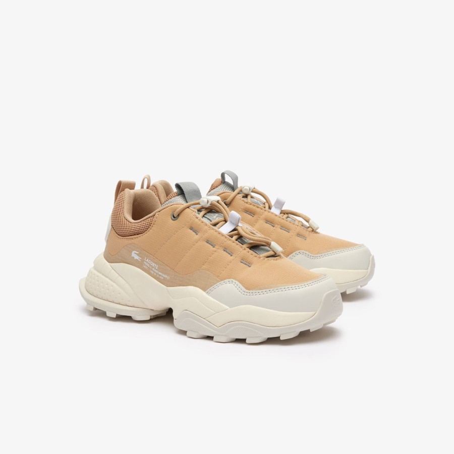 Women Lacoste Outdoor | Women'S L-Guard Breaker Ct Outdoor Trainers Light Brown / White Bw7