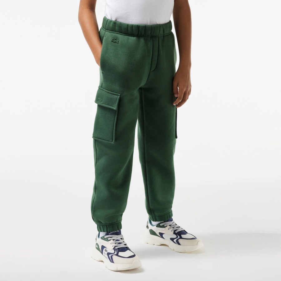 Kids Lacoste Boy Clothing | Boys' Lacoste Organic Cotton Track Pants Dark Green Smi