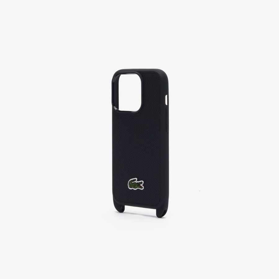 Women Lacoste Iphone Cases | Croc Embroidery Iphone 15 Pro Case Noir 000