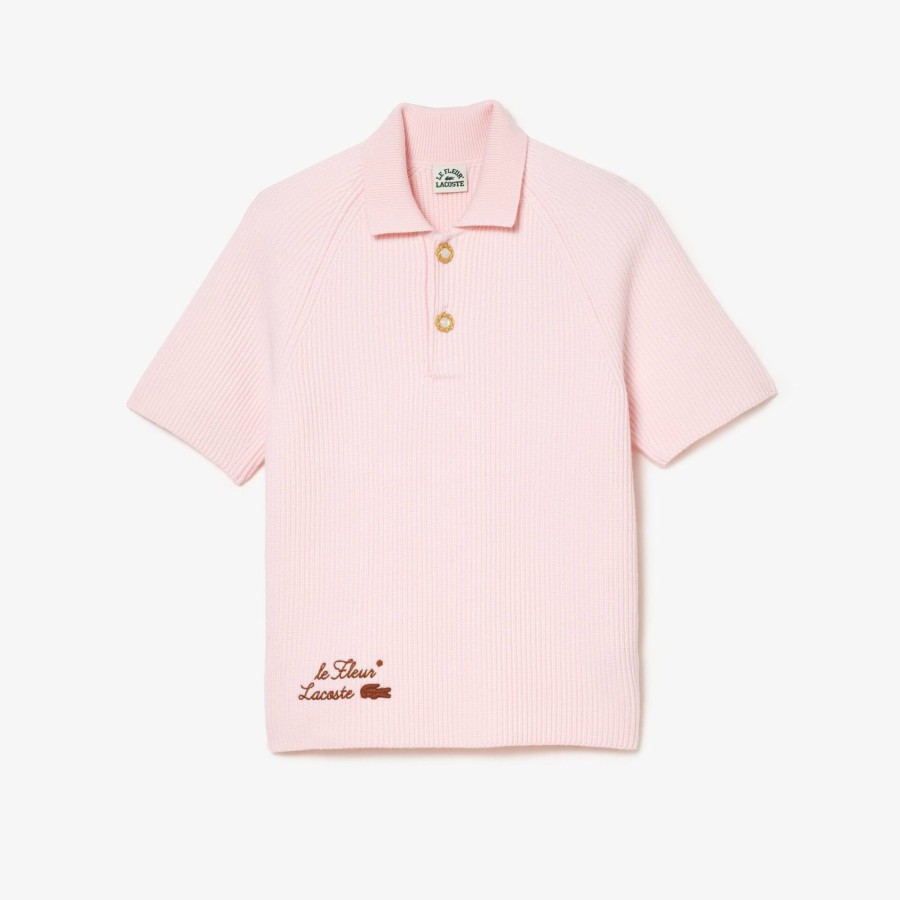 Women Lacoste Knitwear | Lacoste X Le Fleur Polo Collar Sweater Pink Ix5