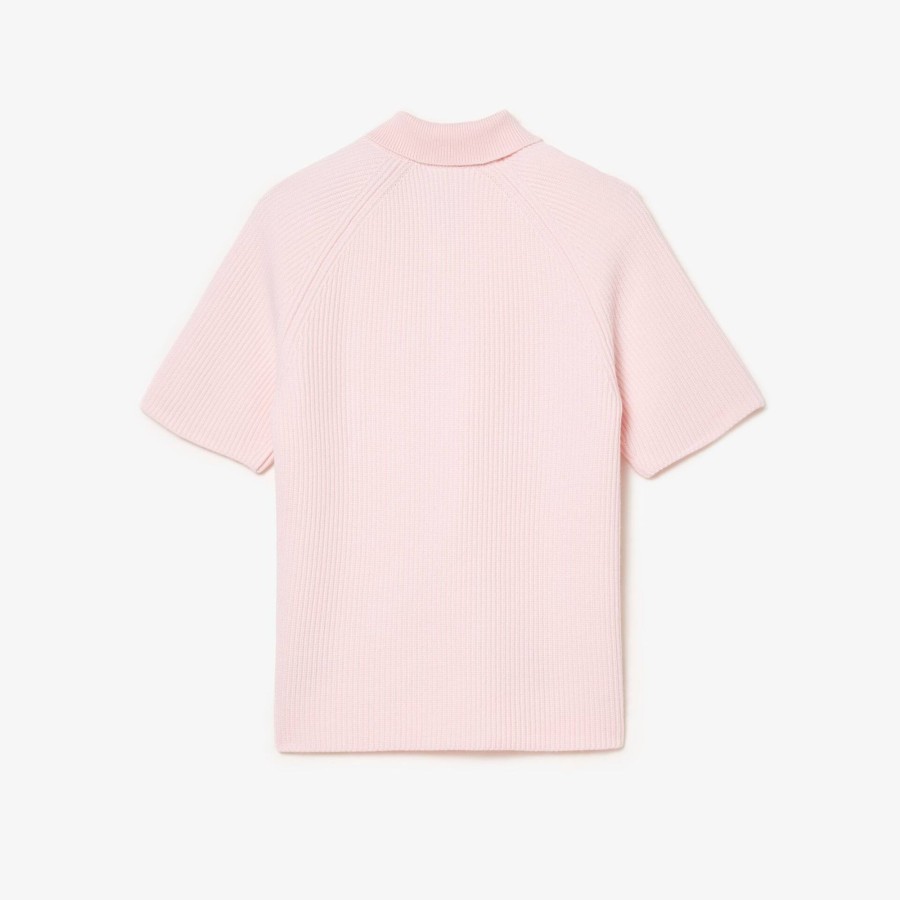 Women Lacoste Knitwear | Lacoste X Le Fleur Polo Collar Sweater Pink Ix5