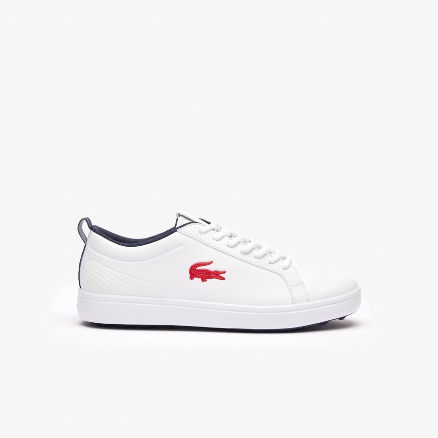 Men Lacoste Golf | Men'S G Elite Golf Shoes White, Navy & Red