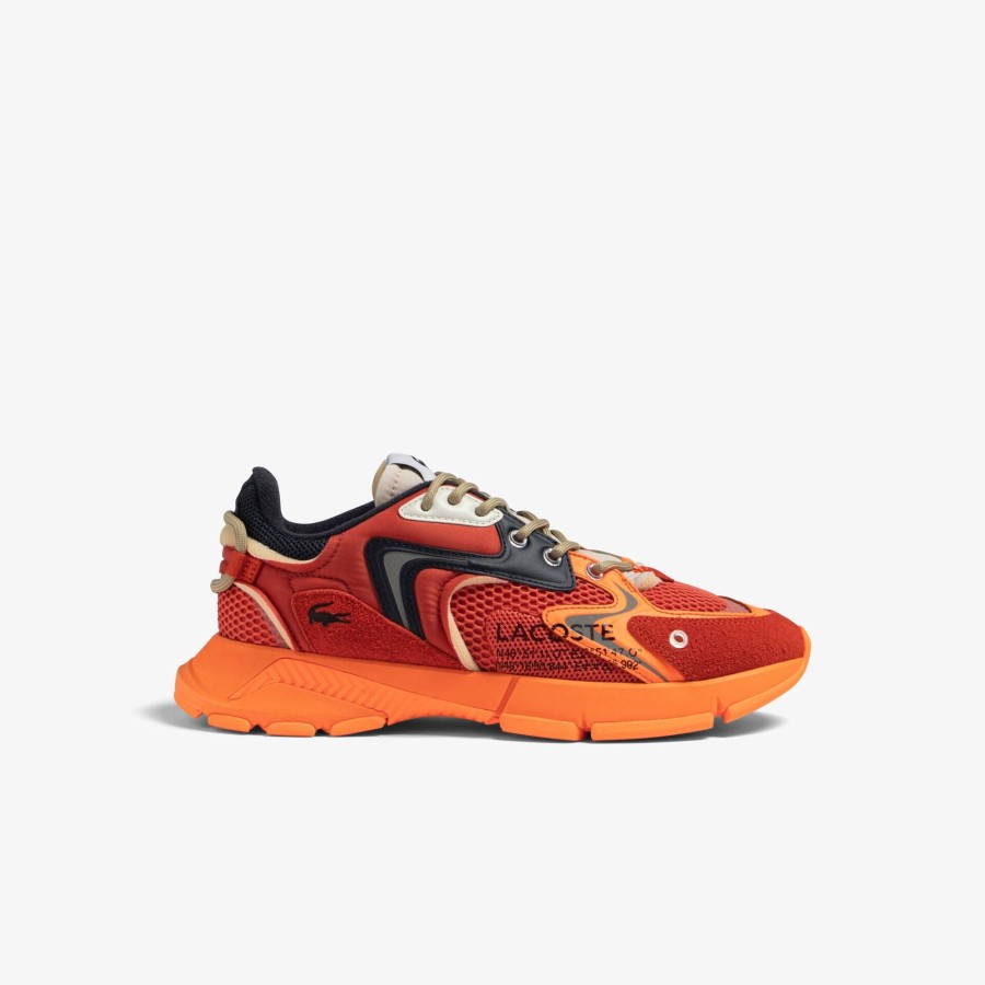 Men Lacoste Sneakers | Men'S Lacoste L003 Neo Trainers Red / Orange