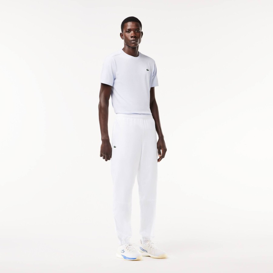 Men Lacoste Fitness & Training | Men'S Lacoste Sport Lightweight Fabric Tracksuit Trousers White