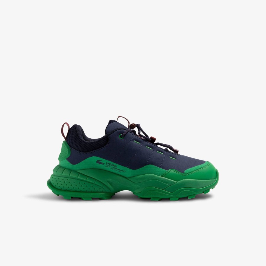 Men Lacoste Outdoor | Men'S Lacoste L-Guard Breaker Ct Textile Outdoor Trainers Navy & Green