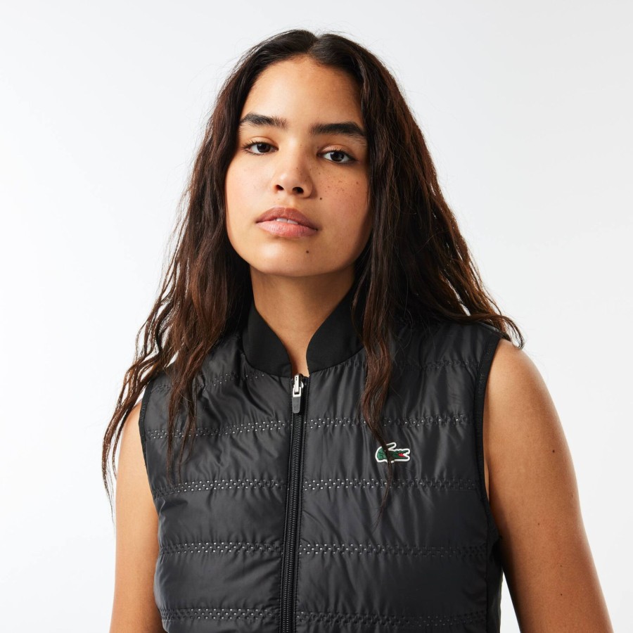 Women Lacoste Fitness & Training | Women'S Lacoste Sport Golf Gilet Black / Grey 9Y5