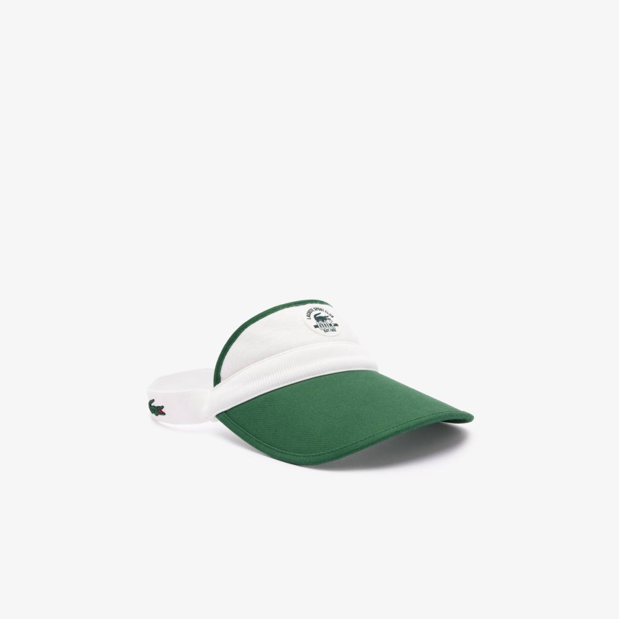 Women Lacoste Golf | Cotton Pique Golf Visor White / Green X0N