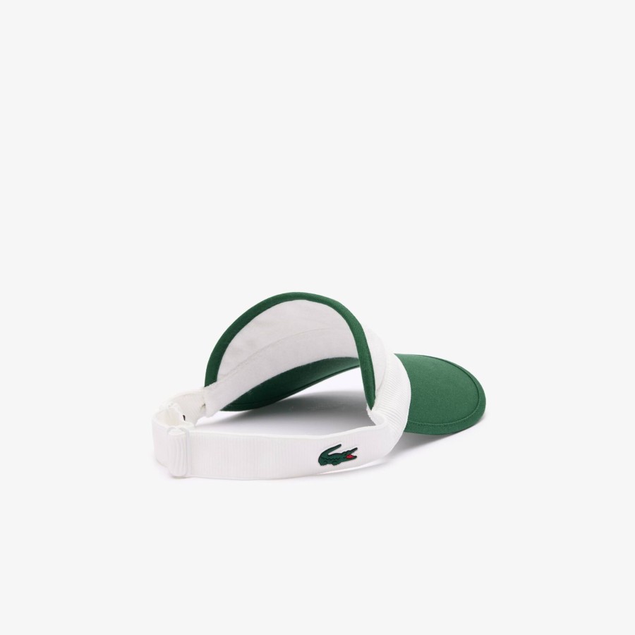 Women Lacoste Golf | Cotton Pique Golf Visor White / Green X0N