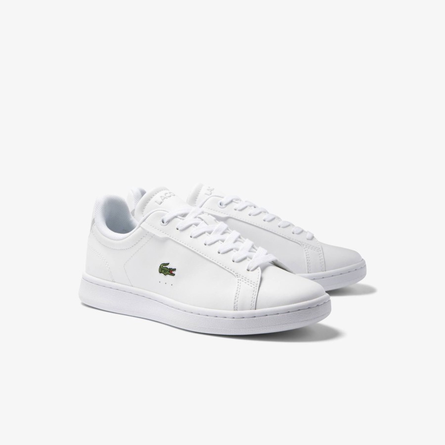 Kids Lacoste Shoes | Juniors' Lacoste Carnaby Pro Bl Synthetic Tonal Trainers White 21G