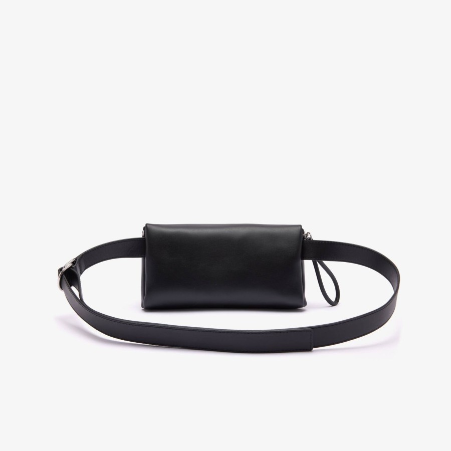 Women Lacoste Wallets & Small Leather Goods | Leather Banana Style Purse Noir 000