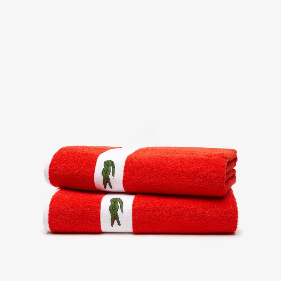 Women Lacoste Home Textile | Contrast Band Cotton L Casual Towel Glaieul R26